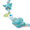 2Pcs 2 Colors Ocean Theme Synthetic Turquoise & Glass Seed Beaded Bracelets BJEW-MZ00305-5