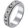 Non-Tarnish Stainless Steel Moon and Star Rotatable Finger Ring MOST-PW0001-005G-05-1