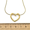 201 Stainless Steel Hollow Heart Pendant Snake Chain Necklaces for Women NJEW-B124-03G-6