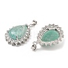 Natural Amazonite & Rhinestone Pendants G-K338-31P-04-2