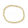Brass Round Beaded Stretch Bracelets for Men Women BJEW-B148-05A-G-4