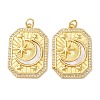 Brass Micro Pave Clear Cubic Zirconia Pendants KK-CBADE12-02B-G-1