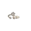 Alloy Micro Pave Cubic Zirconia Cuff Open Rings for Women WGA9B8A-01-5