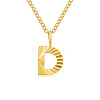 Personalized Stainless Steel Textured Alphabet Initial Pendant Necklaces for Women Men RF0956-4-1