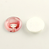 Little Girl Pattern Flatback Half Round Glass Dome Cabochons GGLA-R026-10mm-21-2