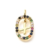 Brass Micro Pave Cubic Zirconia Pendants ZIRC-P123-01G-X02-1