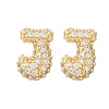 Brass Micro Pave Cubic Zirconia Stud Earrings EJEW-Z091-04G-J-2