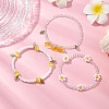 3Pcs 3 Colors Acrylic Charms Bracelets Sets for Women BJEW-TA00577-01-3