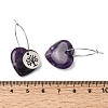 Natural Amethyst & 304 Stainless Steel Hoop Earrings for Women EJEW-G475-05P-06-5
