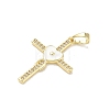 Brass Micro Pave Clear Cubic Zirconia Pendants CU-CBADD0C-05G-01-2