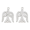 Brass Micro Pave Clear Cubic Zirconia Connector Charms CU-CBA7BFE-03B-P-1