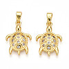 Brass Micro Pave Cubic Zirconia Pendants KK-N257-06G-1