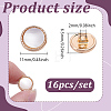16Pcs 1-Hole Shell Alloy Shank Buttons BUTT-NB0002-03KCG-2