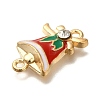 Christmas Bell Alloy Red Enamel Links FIND-I040-03A-2