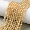 Natural Yellow Garnet Beads Strands G-Z129-C01-4mm-01-1