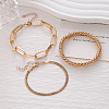 3Pcs 3 Styles Alloy Chain Bracelet Set for Women WG30D5A-02-1