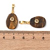 Natural Tiger Eye Pendants G-P628-02G-03-3