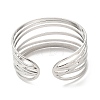 304 Stainless Steel Multi Line Cuff Bangles for Women BJEW-L682-009P-2
