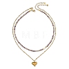 304 Stainless Steel Pendant Double Layer Necklaces NJEW-JN06643-02-3