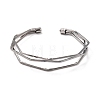 Triple Line Cuff Bangles BJEW-C010-01B-1