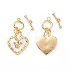 Brass with Shell Toggle Clasps KK-E068-VC165-1