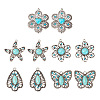 10Pcs 5 Styles Synthetic Turquoise Pendants TIBEP-TA0001-13-1