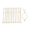 12Pcs Brass Cable & Paperclip Chain Slider Bracelets BJEW-JB13088-2