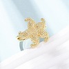 Ocean Brass Cuff Open Rings RJEW-Z129-01G-03-2