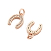 CZ Brass Micro Pave Cubic Zirconia Horse Shoe Charms LS-ZIRC-L018-13RG-3