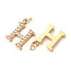 304 Stainless Steel with Crystal Rhinestone Charms RB-CBA5270-11G-H-2