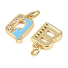 Brass Micro Pave Cubic Zirconia Charms KK-C250-01B-2