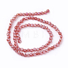 Faceted Flat Round AB Color Plated Frosted Crystal Glass Beads Strands EGLA-F014-B-2