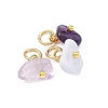 15Pcs Natural & Synthetic Gemstone Pendants PALLOY-JF05357-01-2