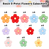48Pcs 12 Colors Opaque Resin Cabochons RESI-HY0001-02-4