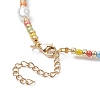 Acrylic Imitation Pearl & Glass Seed Beaded Necklace for Women NJEW-JN04277-4