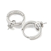 Rhodium Plated 925 Sterling Silver Micro Pave Cubic Zirconia Hoop Earring Findings STER-P051-04P-2