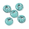 Synthetic Turquoise Donut/Pi Disc Charms G-G142-02O-1