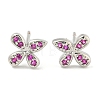 Rack Plating Brass Micro Pave Clear Cubic Zirconia Stud Earrings EJEW-N055-02P-02-RS-1