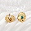 304 Stainless Steel Synthetic Malachite Stud Earrings EJEW-G423-09G-02-3