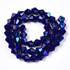 Opaque Solid Color Electroplate Glass Beads Strands EGLA-A039-P6mm-L10-3
