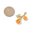 Glass Seed Beaded Berries & Leaf Pendants PALLOY-MZ01114-03-2