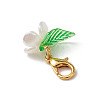 Flower ABS Plastic Imitation Pearl & Acrylic Pendant Decorations HJEW-JM02988-01-4