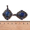 Dyed Natural Lapis Lazuli Rhombus Pendants G-K363-02R-05-3