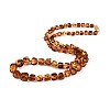 Natural Amber Nuggets Graduated Beaded Necklaces NJEW-T019-04-3