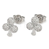 Rack Plating Club Brass Pave Cubic Zirconia Stud Earrings for Women EJEW-Z059-10P-1