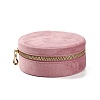 Round Velvet Jewelry Storage Zipper Boxes CON-P021-02-2