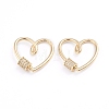Brass Micro Pave Clear Cubic Zirconia Screw Carabiner Lock Charms ZIRC-I041-01G-1