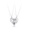 2Pcs Valentine's Day Alloy Forever Heart with Hands Magnetic Pendant Necklaces for Women Men WG7D3EF-01-1