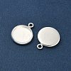 Flat Round Brass Pendant Cabochon Settings KK-K414-14C-S-2
