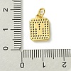 Rack Plating Brass Micro Pave Clear Cubic Zirconia Charms KK-G501-01V-G-3